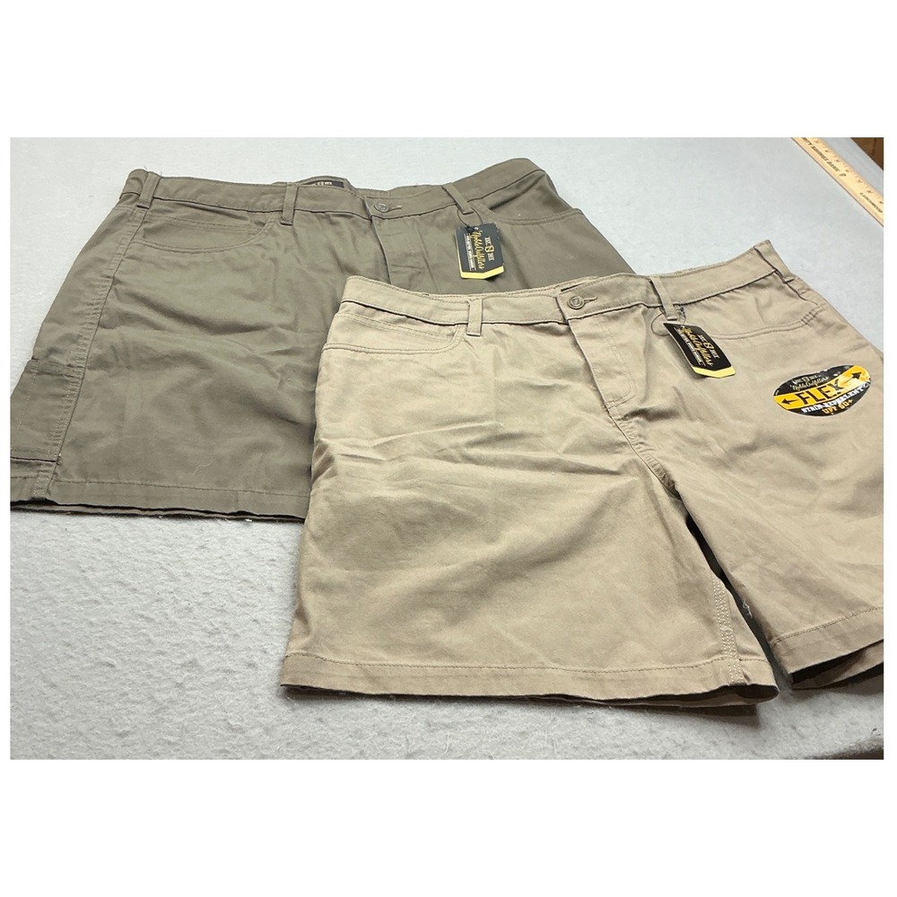 Noble Outfitters Canvas Work Shorts Bundle Khaki Olive Green Mens 20 Utility NWT